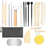 BDHYYM 19 Stück Töpferwerkzeug Set,Modelierwerkzeugset,Polymer Clay Tools mit Aufbewahrungstasche,Modellierwerkzeug Ton Werkzeug Set,Töpfer Werkzeug,Sculpting Tools,für Profis Anfänger