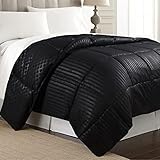 Sampur Bettdecke Soft Schwarz | doppelseitig Sommer Winter | 100% Polyester, Schwarz , 200 x 200 cm