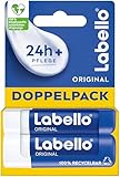 Labello Original Lippenpflegestift Doppelpack, hochwirksame Lippenpflege mit Sheabutter, Vitaminen und natürlichen Ölen, Lippenbalsam für mehr als 24h Feuchtigkeit (2x 4,8 g)