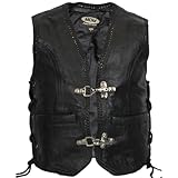 Kinder Lederweste geschnürt, Bikerweste, Rocker Weste (L)