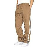 Gestartet Herren Hose Männer Spleißen Gedruckt Overalls Casual Sport Arbeit Casual Hosen Hosen Hosen Damen Schnittschutzhose (Khaki, XXXXL)