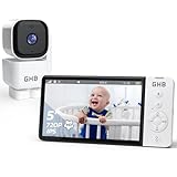 GHB Babyphone mit Kamera 5 Zoll 350° Rotation 5000mAh 720P Nachtsicht VOX-Modus Digitalzoom GegensprechfunktionTemperaturanzeige ABM720C