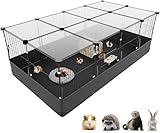 Aystkniet Meerschweinchen Gehege, Freigehege mit Wasserdichtem Bodenfutter, 122CM x 60CM x 40CM Kleintiergehege für Hamster, Kaninchen, Schildkröte, Igel, Welpe, Kätzchen Gerbil, Kleintierkäfig