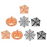 VANZACK 8 Stück Halloween Filzuntersetzer Kürbis Spinnennetz Hitzebeständig Dekorative Tischdeko für Party Schutz für Tischplatten