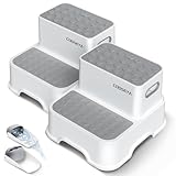 COOSEYA Tritthocker Kinder 2 Stufen, Zweistufiger Tritthocker für Badezimme, Rutschfester Hocker Kinder Badezimmer, Multifunktionaler Tritthocker Kinder, Robuster Kinder Hocker(2er Pack)