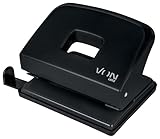 VON Leitz Locher, Für 20 Blatt, Anschlagschiene mit Formatangaben, Kompakte Größe ideal für zu Hause, im Büro oder in der Schule, Metall und Kunststoff, Schwarz, 50200095