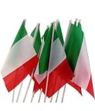 Trade Shop Traesio 3 Fahnen mit Stange 45 x 30 Italien dreifarbig Nationalflaggen Europa