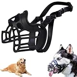 Maulkorb für Hunde, Silikon-Korb Hund Maulkörbe, Korbmaulkorb für Hunde, Maulkorb Flex Mau-lkorb Silikon, Sili-kon-Korb Hund Maulkörbe mit verstellbaren Riemen, Verhindert Bellen, Beißen und Kauen