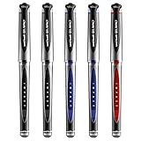 Uni-Ball Gel Impact Kugelschreiber, 1 mm breit, Schwarz, Blau und Rot, 5 Stück