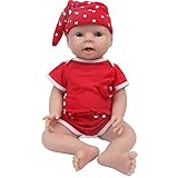 IVITA Ganzkörper Silikon Reborn Baby Puppe Offener Mund Neugeborene Babypuppe Zwillinge Babypuppe Handgemachte Blaue Augen Weiche Babypuppe (WG1552-51cm-3332g-Mädchen)