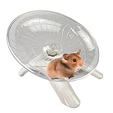 Skyzone Hamsterrad, 18 cm Laufrad Hamster Leise Hamster Spielzeug, Geräuschloses Laufrad aus Kunststoff für Chinchilla, Syrienhamster, Rennmäuse und Kleintiere (Transparent)