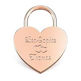 LIEBESSCHLOSS-FACTORY Herz-Schloss Rosé-Gold mit Gravur und Schlüssel, gratis Geschenkbox uvm. Jetzt graviertes Vorhängeschloss in Herzform gestalten!