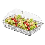 Snacktabletts für Partys, Buffet-Geschirr, Serviertabletts für Partys, 41,5 x 25,0 cm, mit Fächern und Deckel, zum Kochen, Vorbereiten, Familientreffen und Restaurants
