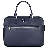 David Jones - Herren Aktentasche - Mann Business Tasche PU Leder Arbeitstasche - 15 Zoll Laptoptasche Große Umhängetasche - A4 Schultertasche Henkeltasche Handtasche Messenger Arbeit Büro - Blau