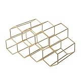 Youdefa Weinregale, Arbeitsplatten-Weinregal, Weinflaschenhalter, Kleines Weinregal, Freistehende Boden-Weinhalter, Ständer, Gold