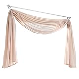 Olivia's Stylism Boutique Querbehang Deko Gardinen aus transparentem Voile Schals H*B 500 * 145cm Sand