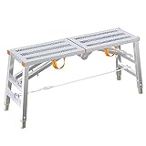 Verstellbare Stahl-Trittleiter mit tragbarer Plattform, Mehrzweckgerüst, Turm, Hocker, Bank, 180 x 30 cm (140 x 40 cm)
