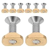 Milisten 8 Stück Teiliges Messing T-nut mit Schrauben Hydrofoil Montage Zubehör für Wing Foil Sup und Surfboard Präzise Passform Stabile Befestigung Inklusive Federscheiben für