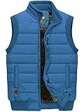 VtuAOL Herren Oberbekleidung Weste für Herren Winter Puffer Westen Fleece Gefüttert Outdoor Warm Ärmellose Jacken, 02 Hellblau, X-Large
