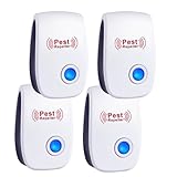 Ultraschall Schädlingsbekämpfer, 4 Pack Elektronischer Plug In Mäuseschutz und Rattenabwehr, Ultraschall Insektenabwehr Innen Schädlingsbekämpfung für Insekten, Mücken, Fliegen, Kakerlaken, Ratten