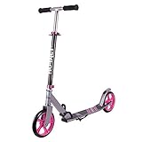 Hornet 14523 Unisex Jugend Scooter Roller 200 Kickscooter, schwarz/pink, 200 mm