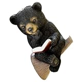 Lurrose Solar Gartendekoration Bärenfigur aus Kunstharz Leuchtende Solar Außendekoration für Terrasse Rasen und Garten Wetterfeste Gartenbär Lampe