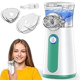 Inhaliergeräte für Erwachsene und Kinder - MIYAY Inhalator Tragbarer Stiller Vernebler, Ultraschall Inhalationsgerät Erleichtern Effektiv die Atmung, Einstellbarer Sprühnebel, mit 2 Zerstäubermembran