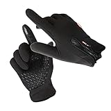 COLLBATH Winter Warme Touchscreen Handschuhe Für Damen Und Herren Fleece Gefüttert Winddicht Vollfinger Solide Mode Fäustlinge Schwarz Größe Groß