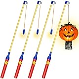 PlsMupn Laternenstab Kinder LED, 4er Elektrisch Laternenstab 50cm für St Martin, Stab Laternenumzüge für Laterne Numzüge Martinsumzüge,Zauberstäbe für Halloween Kostümpartys Weihnachten Kinderparty(A)