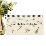 Fliegenbindekalender 2025 – Forellenfischerkalender 2025 | Kreativer Und Praktischer Monatlicher Forellen Fliegenfischer Wandkalender 2025 | Monatsplaner 2025 Für Angelanfänger