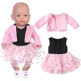 Baby Puppe Kleidung Set mit Mantel und Kleid für 43cm / 17 Zoll Neugeborene Babypuppen (Keine Puppe)