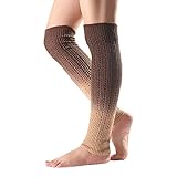 Damen-Beinwärmer Gestrickte Beinlinge Farbverlauf Stiefelsocken Kniehohe Fußabdeckung Wintersocke Heizteppich Elektrisch (Khaki, One Size)