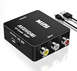 Qeelin RCA zu HDMI Konverter, 1080P RCA Composite CVBS AV zu HDMI Video Audio Konverter Adapter, AV zu HDMI Konverter, unterstützt PAL/NTSC3.58/NTSC4.43/SECAM, PAL/M, PAL/N. mit USB-Stromkabel
