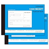 Quittungsbuch mit 2 Teilen, selbstdurchschreibend, 14,8 x 10,5 cm, Quittungsbuch mit Durchschreibungen, Kassenbuch, 50 Sets pro Buch, 2 Packungen