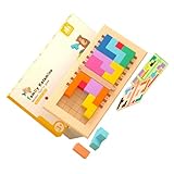 PHENOFICE 1 Set Holzblock Montessori Tangram Farbsortierspielzeug Stapelspielzeug Balancierspielzeug Kinderpuzzles Hand Auge Puzzlespielzeug Lernspielzeug Für Kleinkinder Bausteinspielzeug