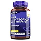 L-Tryptophan 500mg Hochdosiert - 270 Vegane Tabletten - Aus Pflanzlicher Fermentation - Premium Qualität L Tryptophan - Ohne Synthetische Bindemittel und Füllstoffe - Hergestellt von Nutravita