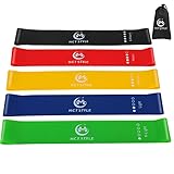 Fitnessbänder 5er Set Resistance Bands Fitness Widerstandsbänder Set Für Yoga Pilates Gummiband Sport Gymnastikband Elastisch Mit Trainingsanleitung Und Aufbewahrungstasche