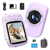 Fine Life Pro 4K Digitalkamera 64MP Kompaktkamera 18x Autofokus Fotoapparat mit 32 GB mit Schönheit Lächelnerkennungsfunktion 2,8 Zoll HD-Display für Teenager (Lila)