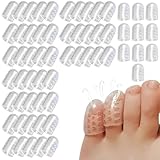 BDEPSTR Zehenschutz Silikon,60 Stück Zehenschutz Transparent, Zehenschützer Weiche,Zehenkappen Atmungsaktiver,Anti-Reibungs-Zehenschutzs,für Hühneraugen,Blasen,Fußschmerzen,Männer Frauen