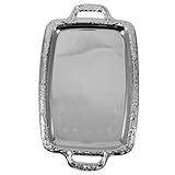 Cabilock Metall Serviertablett Rustikal Vintage Stil Brotkorb Küchen Esszimmertablett Vielseitiges Snacktablett für Haushalt und Wohnzimmer