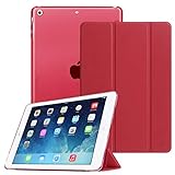 Fintie Hülle für iPad Air 2 (2014 Modell) / iPad Air (2013 Modell) - Ultradünne Superleicht Schutzhülle mit Transparenter Rückseite Abdeckung mit Auto Schlaf/Wach Funktion, Rot