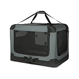 Amazon Basics 4-Türiger Faltbarer Reisezwinger für Hunde, Katzen, Kaninchen & andere Kleintiere, Grau, M 76 cm x 54 cm x 54 cm