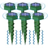 HULAXILOTI Maulwurf Vertreiber Solar 6 Stück, Ultraschall Maulwurfschreck, mit 3 Abschreckungsmodi, Geeignet zur Vertreibung von Maulwürfen und Anderen Nagetieren in Gärten Rasen (Sechseckig)