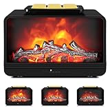 YUNYODA Duftlampe Elektrisch, Kamin Elektrische Duftlampe für Wachs mit Dimmen und Timing, Dynamischer Flamme Duftwachs Lampe für Weihnachten, Zuhause, Schlafzimmer, Büro, Geschenke