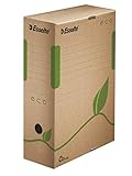 Esselte Eco Archiv-Schachtel, 100 mm Rückenbreite, Aktenkarton A4, 100 % recycelte Wellpappe, 100 % recycelbar, Archivboxen mit geometrischem Design, Eco Archiv Serie, 25 Stück, Naturbraun, 623917