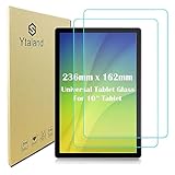 Ytaland Universal Panzerglas für Tablet 9.6 Zoll -10.1 Zoll, 2 Stück 9H Härte Schutzfolie Displayschutz, HD Clear Panzerfolie Displayschutzfolie Panzer Schutz Glas [9.29 Zoll x 6.38 Zoll]