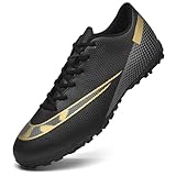 Topwolve Fußballschuhe Herren Kunstrasen Fussballschuhe Professionelle Kinder Athletics Trainingsschuhe Sport Outdoor Football Schuhe,Schwarz Gold,41 EU