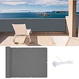 LOVE STORY Balkon Sichtschutz Balkonumspannungen (HDPE) 0,9 x 6 m UV-Schutz Balkonsichtschutz für Balkon Garten im Freien，Anthrazit