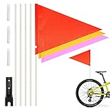 3PCS Fahrradfahne,152cm Fahrrad Wimpel Fahrradwimpel Verstellbare Kinderfahrradfahne Kinder Sicherheitswimpel für Fahrradanhänger Roller Fahne Neon,Fahrradzubehör Warnschild,Jungen Mädchen Radfahren