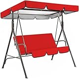 Hollywoodschaukel Dachbezug Schaukel Baldachin Garten Wasserdicht Ersatz Einfache Installieren Outdoor Terrasse Sonnenschutz Sitz Abdeckung Set(Color 6,S)